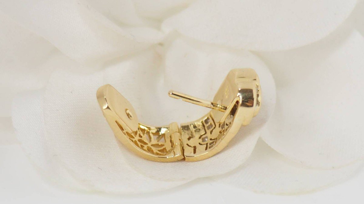  Boucles d'Oreilles En Or Jaune Rubis Et Diamants -photo-2