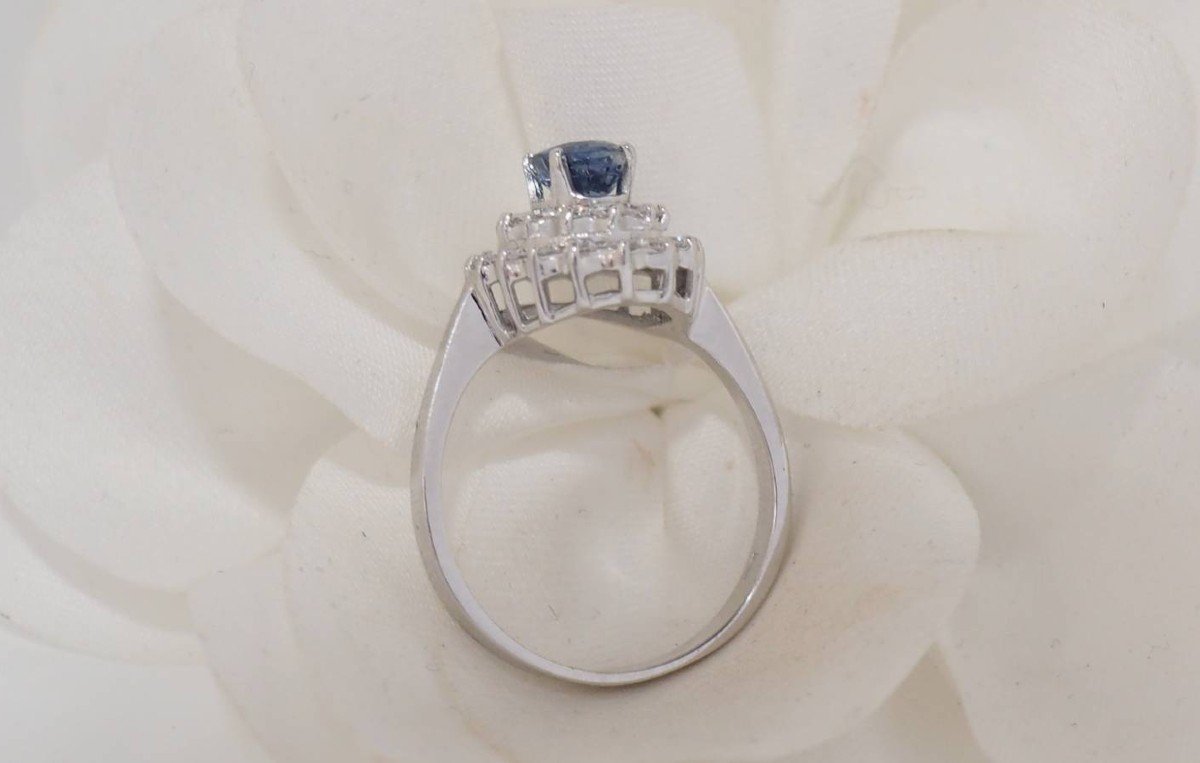 Double Entourage Ring In White Gold, Sapphire And Diamonds-photo-1