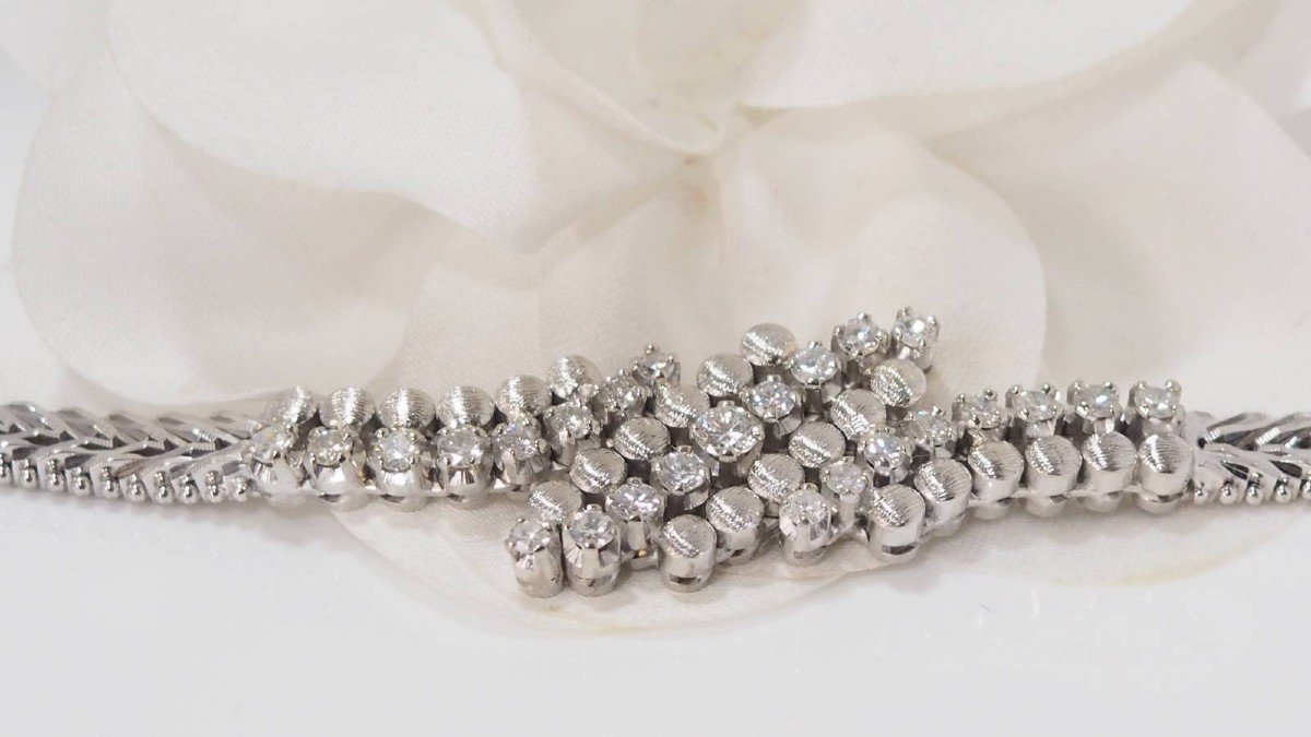 Bracelet En Or Blanc Et Diamants -photo-4