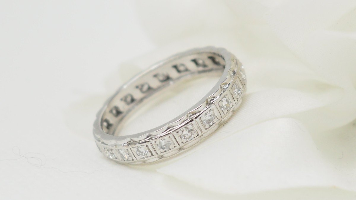 Alliance En Or Blanc Et Diamants-photo-3