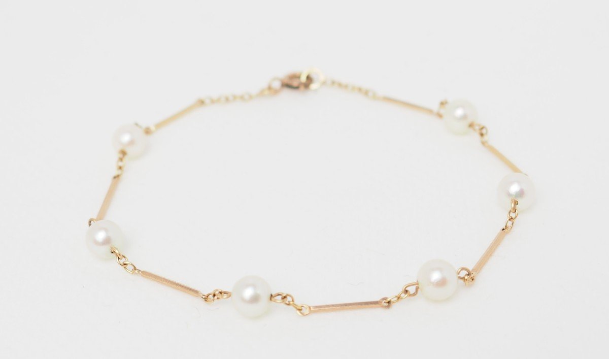 Bracelet Perles de culture et rose gold