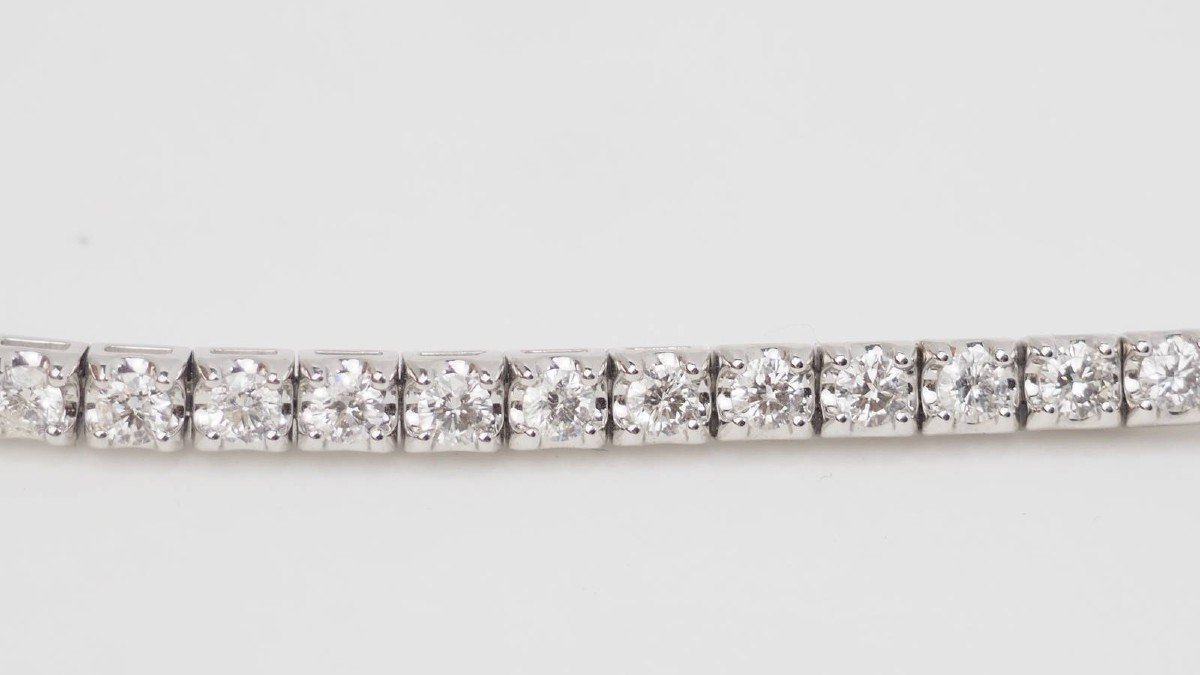 Bracelet Rivière En Or Blanc Et Diamants 4cts-photo-4