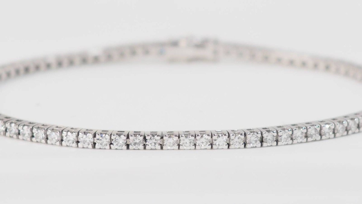 River Bracelet In White Gold And 2.50ct Diamonds -photo-4