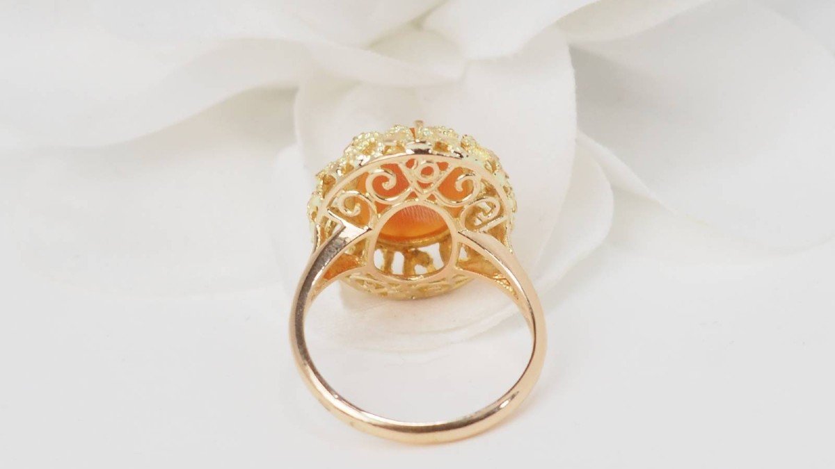 Vintage Ring In Yellow Gold And Cameo -photo-2