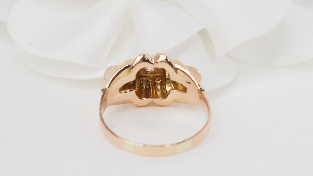 Tank Ring In Rose And White Gold, Diamonds-photo-3