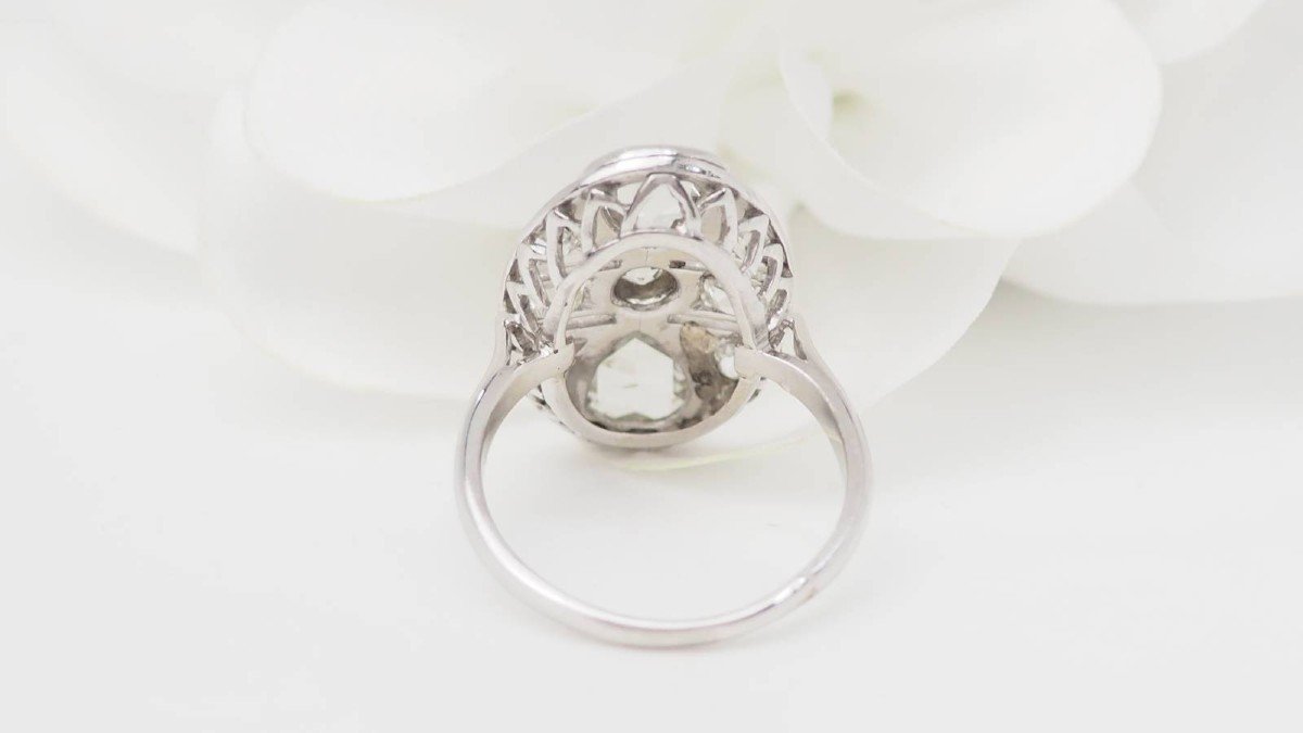Bague Art Déco En Or Blanc Et Diamants -photo-1