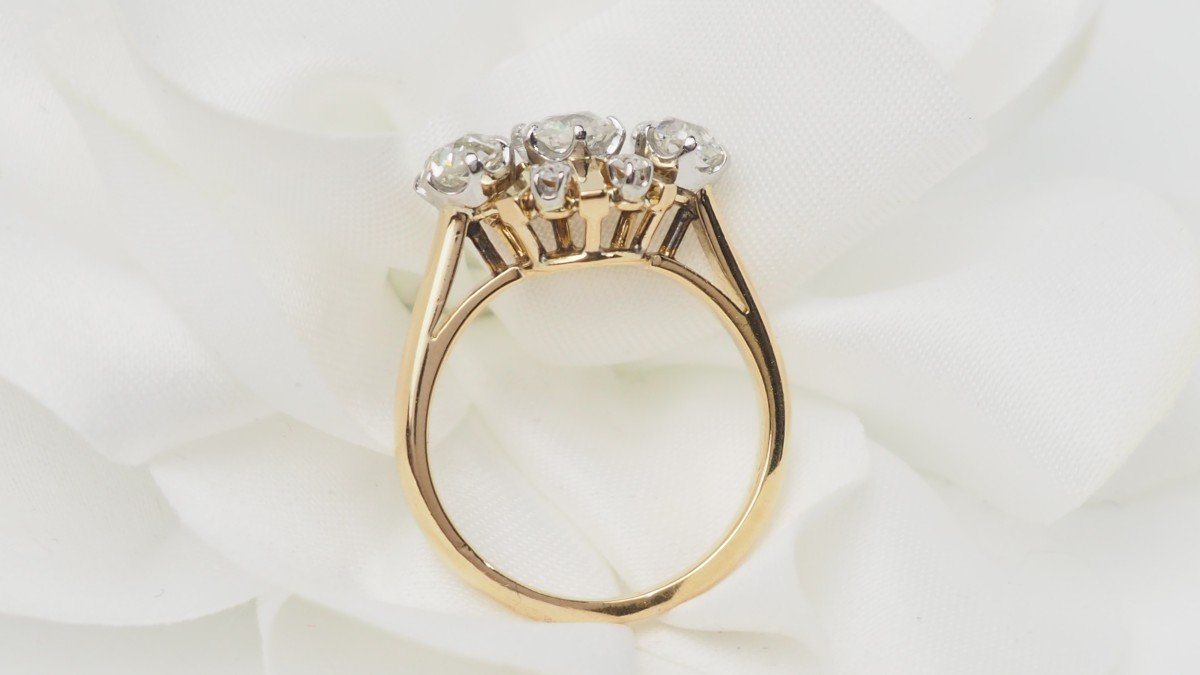Antique Ring In Yellow Gold And Diamonds -photo-3