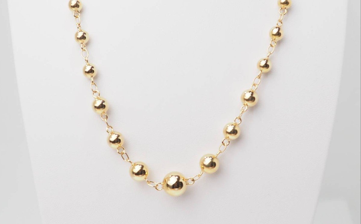 Collier Marseillais Boules En Chute En Or Jaune-photo-3