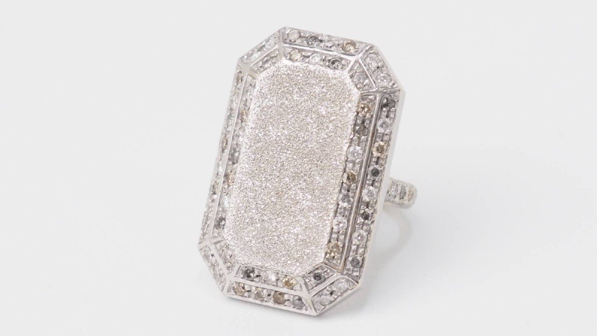 Bague Carolina Bucci En Or Blanc Et Diamants -photo-3