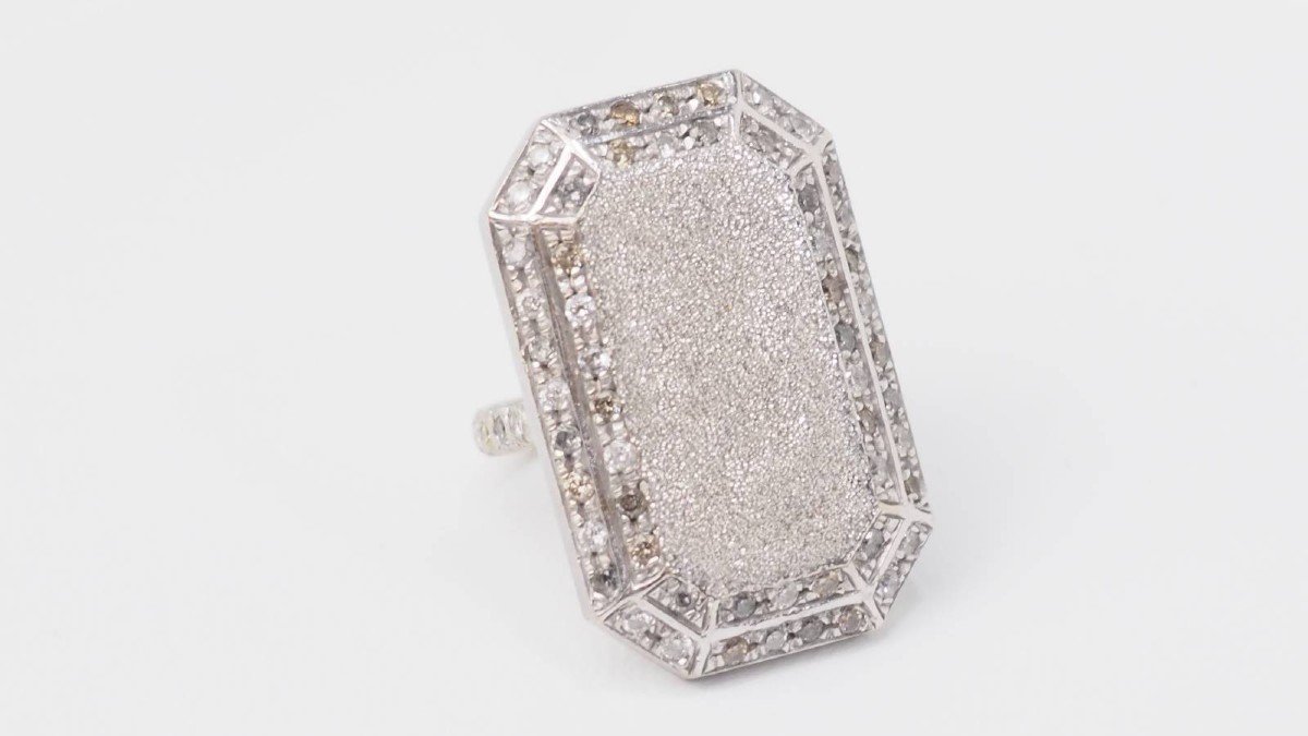 Bague Carolina Bucci En Or Blanc Et Diamants -photo-4