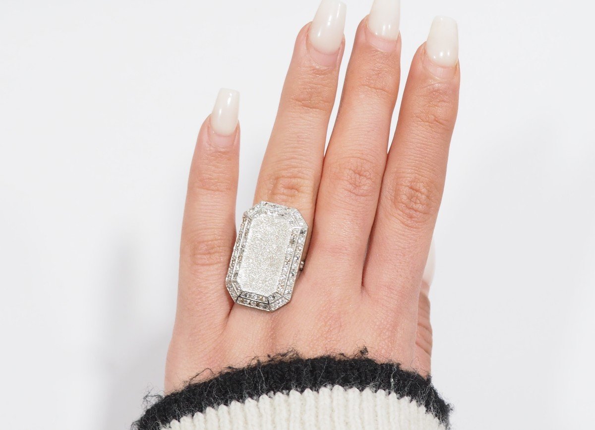 Bague Carolina Bucci En Or Blanc Et Diamants -photo-4