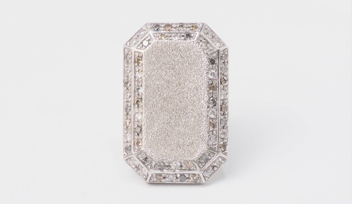 Bague Carolina Bucci En Or Blanc Et Diamants 