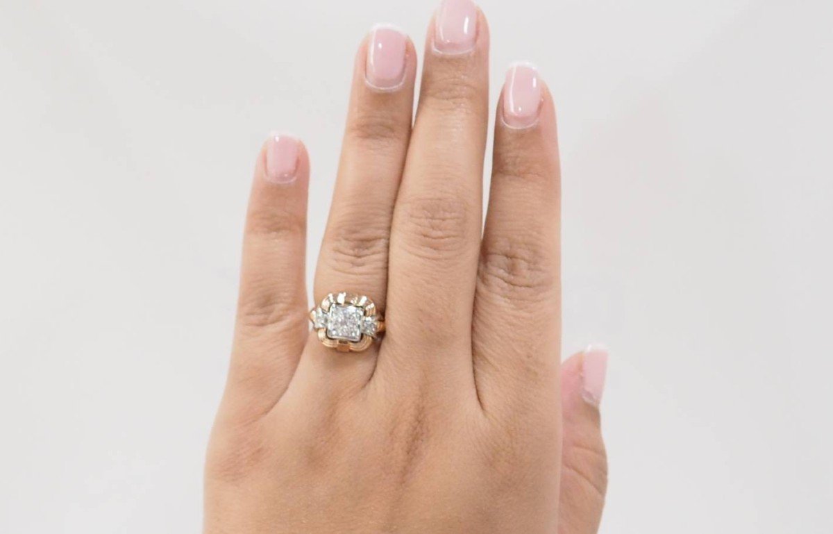 Bague Tank En Or Jaune Et Diamants-photo-1