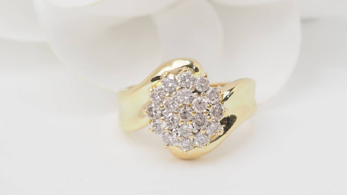 Yellow Gold And Diamond Paved Ring
