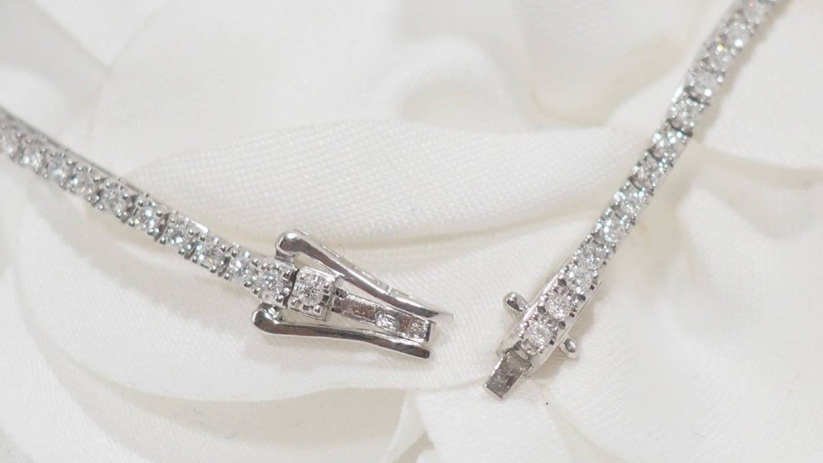Bracelet Rivière En Or Blanc Et Diamants 1ct-photo-1