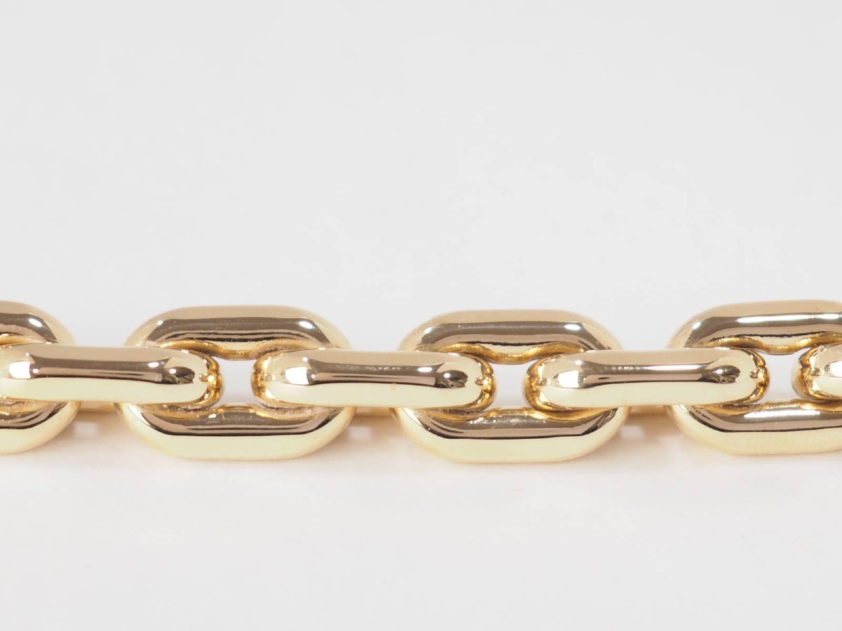 Yellow Gold And Diamond Curb Link Bracelet-photo-4