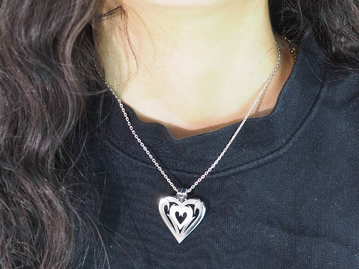 Collier Coeur En Or Blanc Et Diamants-photo-3