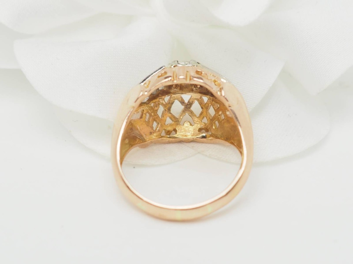 Bague Tank En Or Bicolore Et Diamants-photo-2