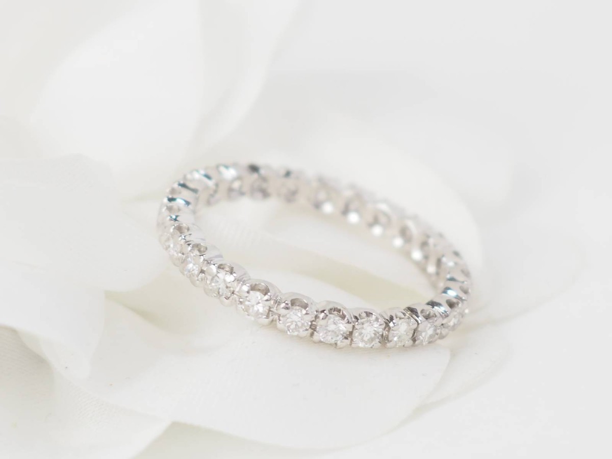 Alliance Américaine En Or Blanc Et Diamants 1ct-photo-1