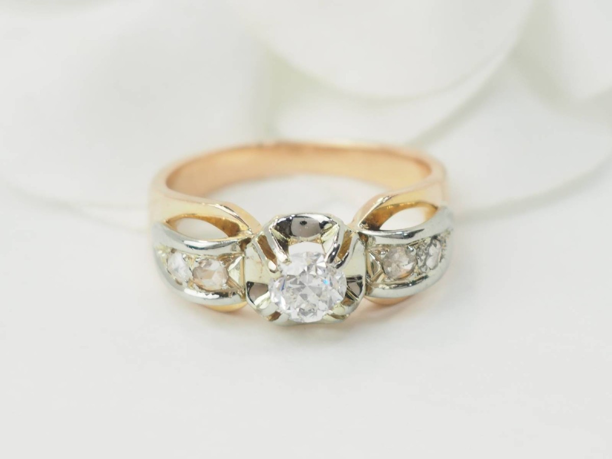 Tank Ring In Rose And White Gold, Diamonds-photo-3