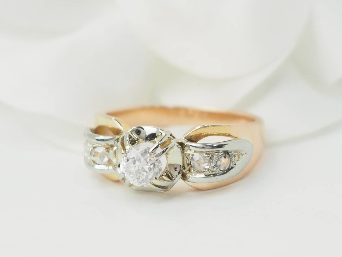 Tank Ring In Rose And White Gold, Diamonds-photo-4