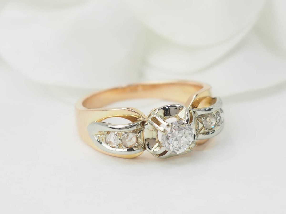 Tank Ring In Rose And White Gold, Diamonds-photo-1