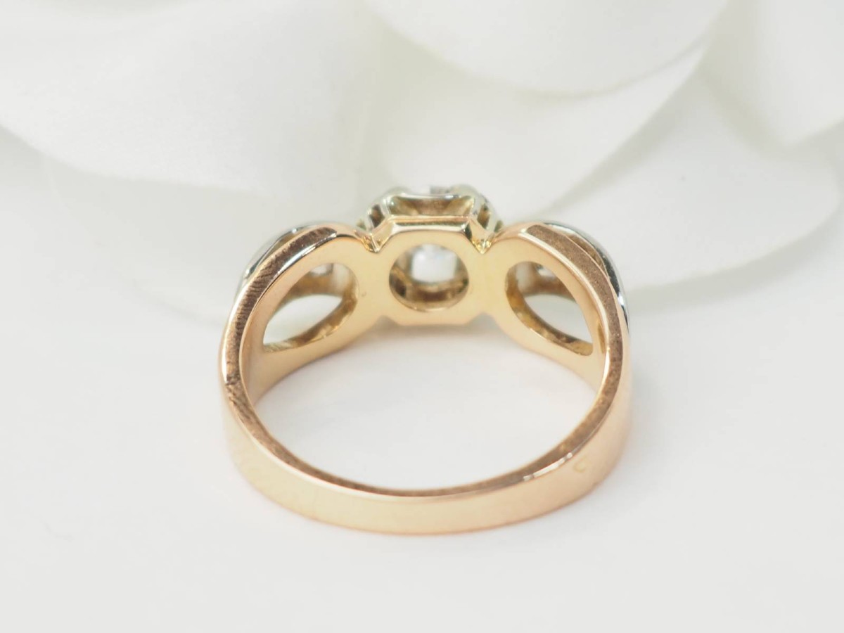 Tank Ring In Rose And White Gold, Diamonds-photo-2