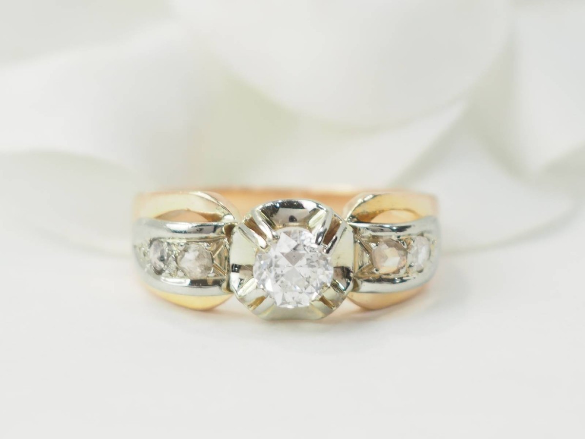 Tank Ring In Rose And White Gold, Diamonds-photo-4
