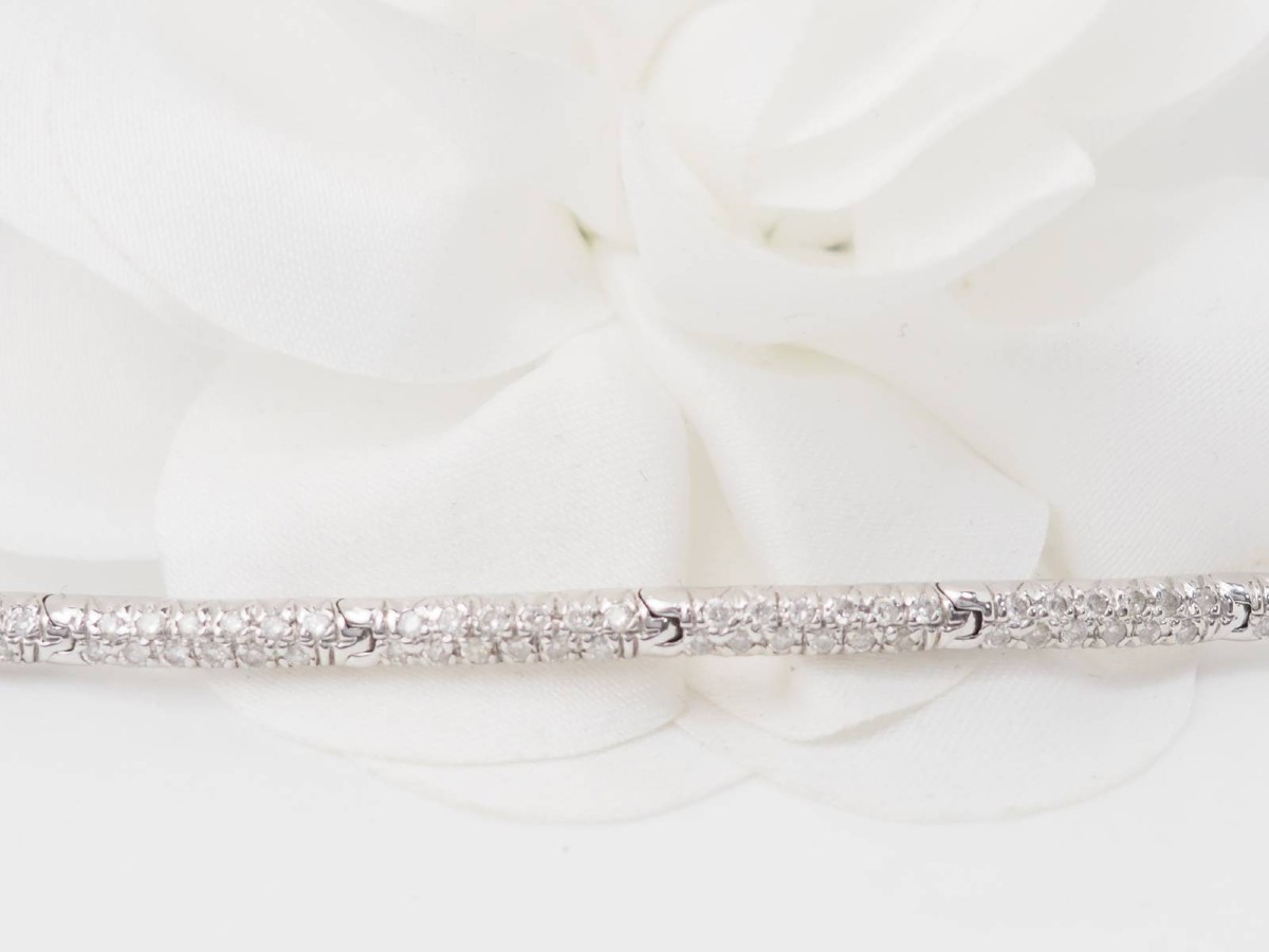 White Gold And Diamond 1.10ct River Bracelet