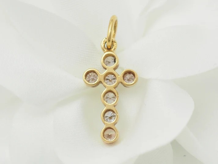 Yellow Gold And Diamond Cross Pendant 0.40ct-photo-2