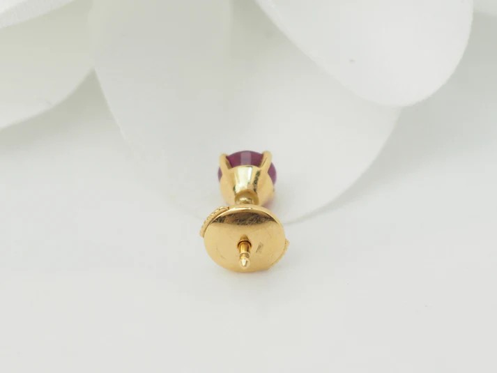 Yellow Gold And Ruby Stud Earrings 0.45ct-photo-2