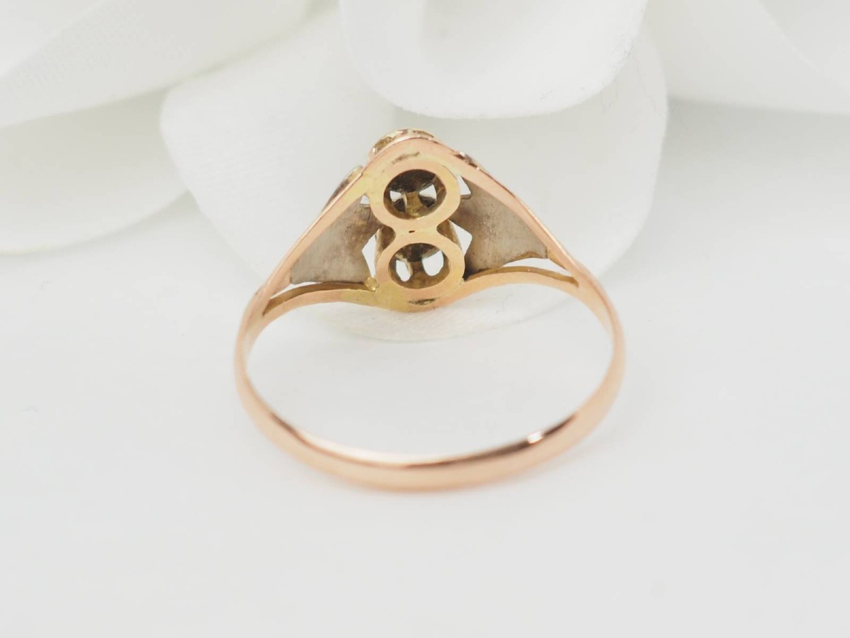 Art Nouveau Two-tone Gold Ring-photo-3