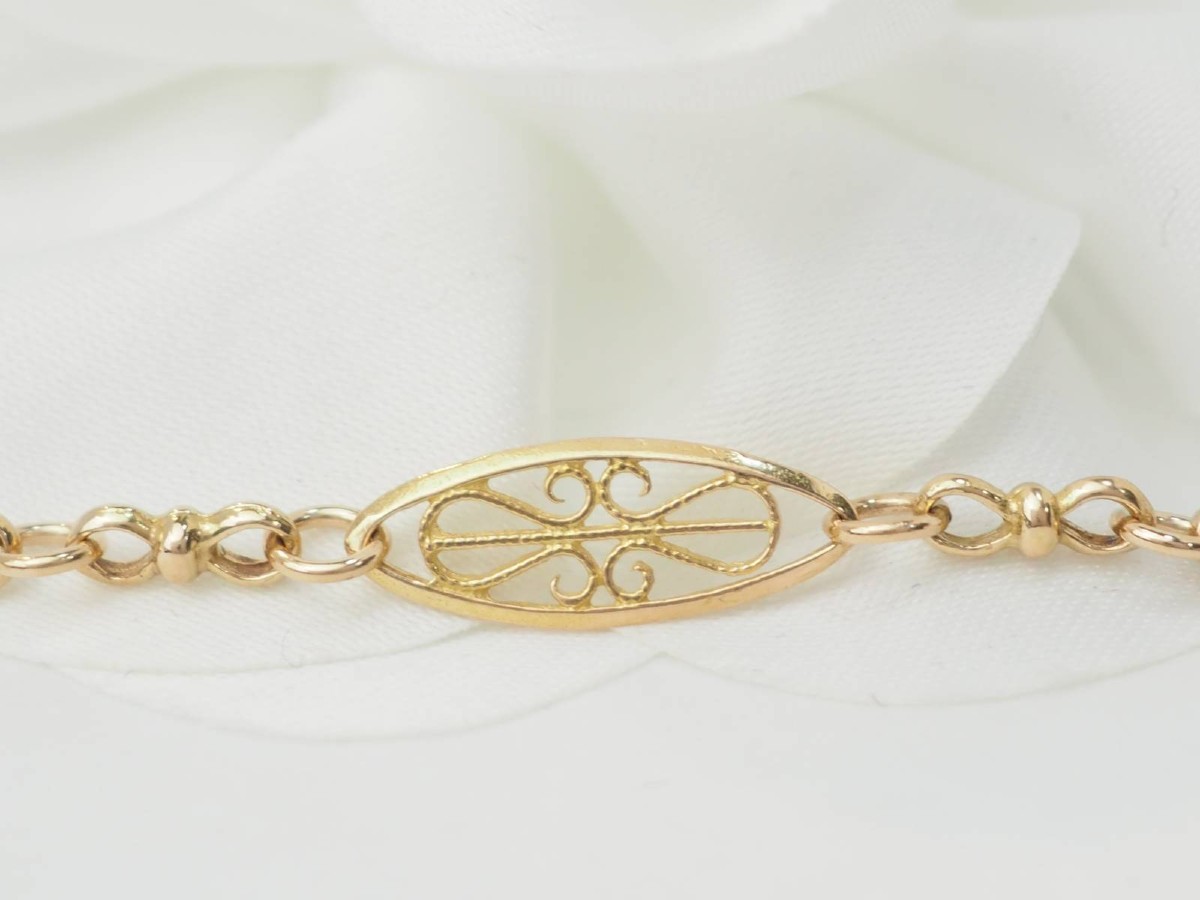 Bracelet Ancien Filigrane En Or Jaune-photo-3