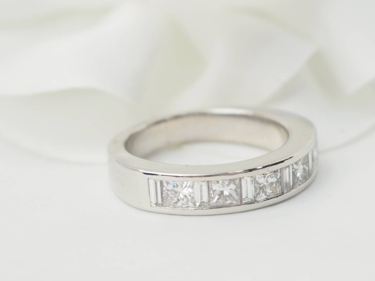 Demi Alliance En Or Blanc Et Diamants 1.06cts-photo-3