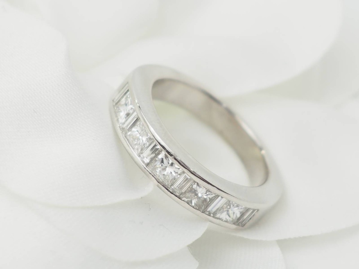 Demi Alliance En Or Blanc Et Diamants 1.06cts-photo-3