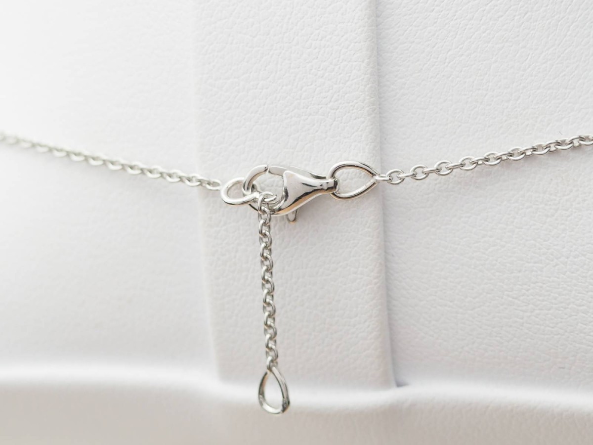 White Gold And Diamond Solitaire Necklace 0.70ct-photo-3