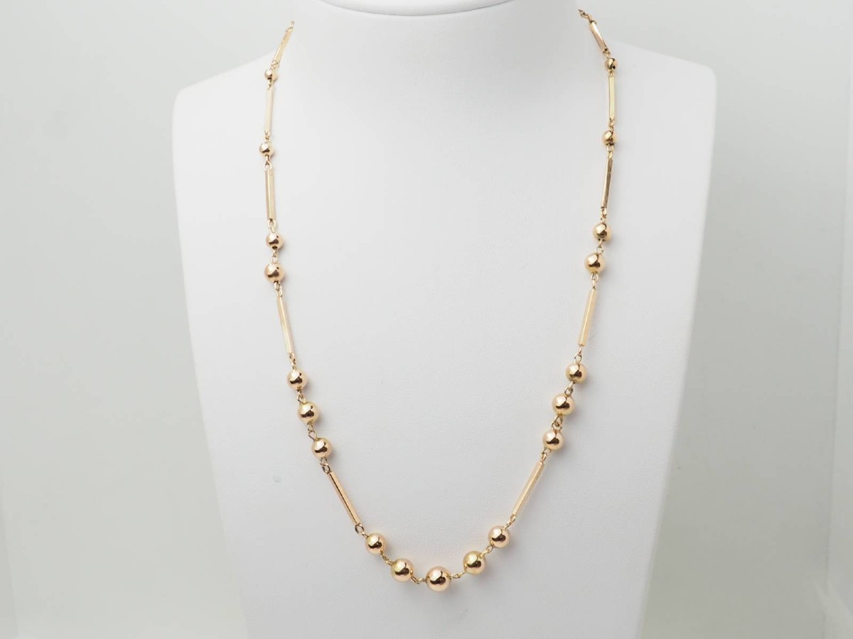 Collier boules en or rosé