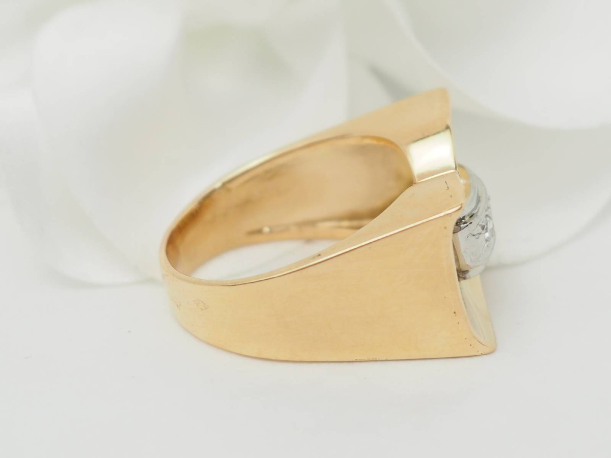 Bague Tank en or jaune et diamants-photo-1