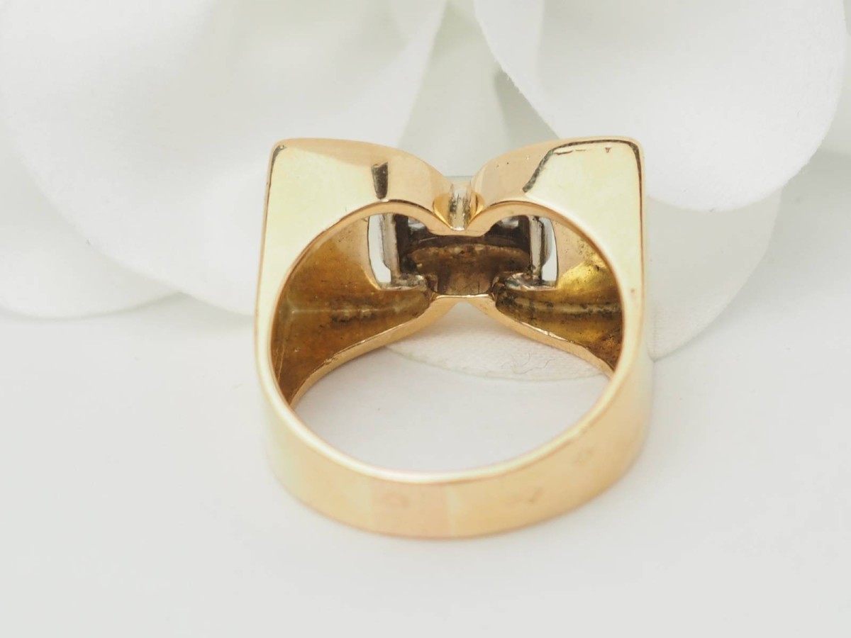 Bague Tank en or jaune et diamants-photo-2