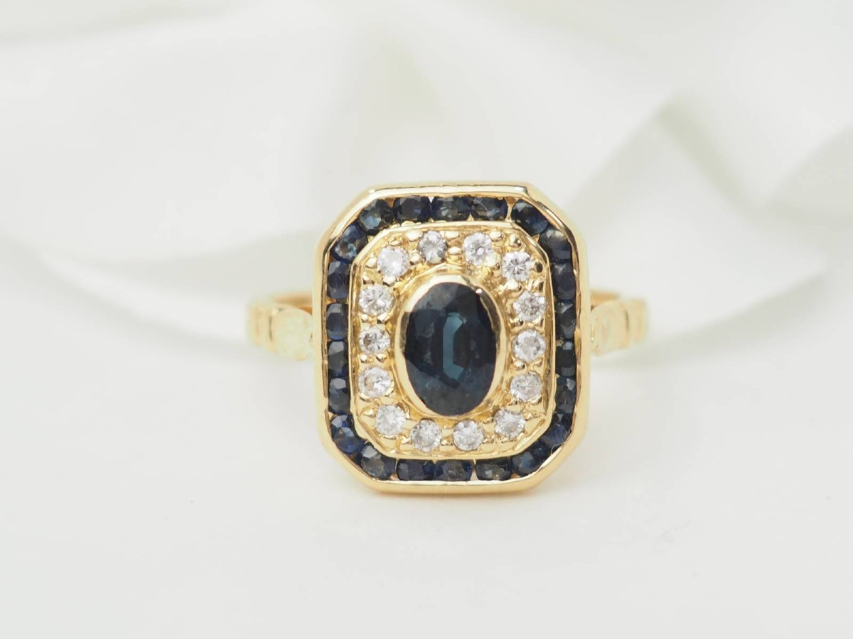 Yellow Gold, Sapphire And Diamond Entourage Ring