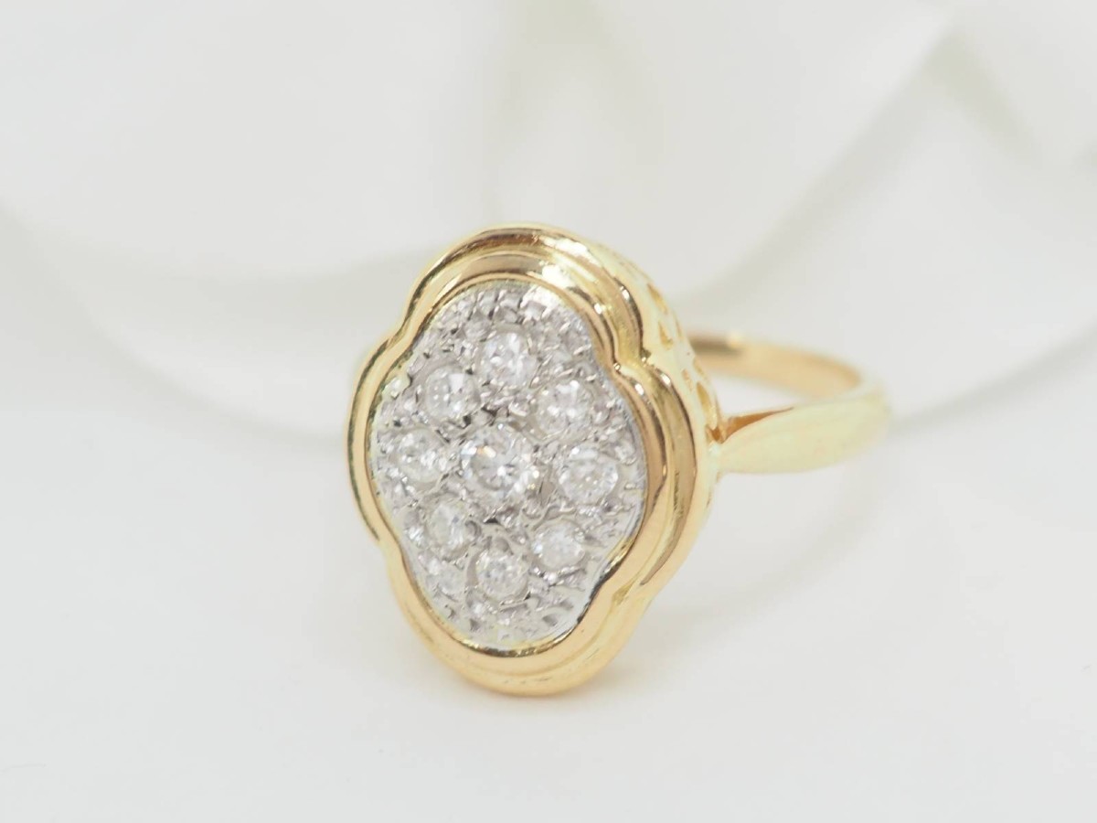 Bague vintage en or jaune et diamants-photo-2