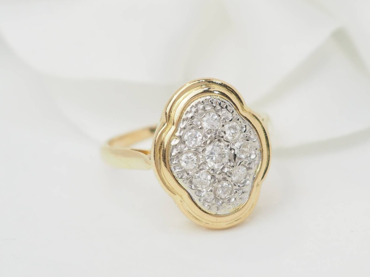 Bague vintage en or jaune et diamants-photo-3