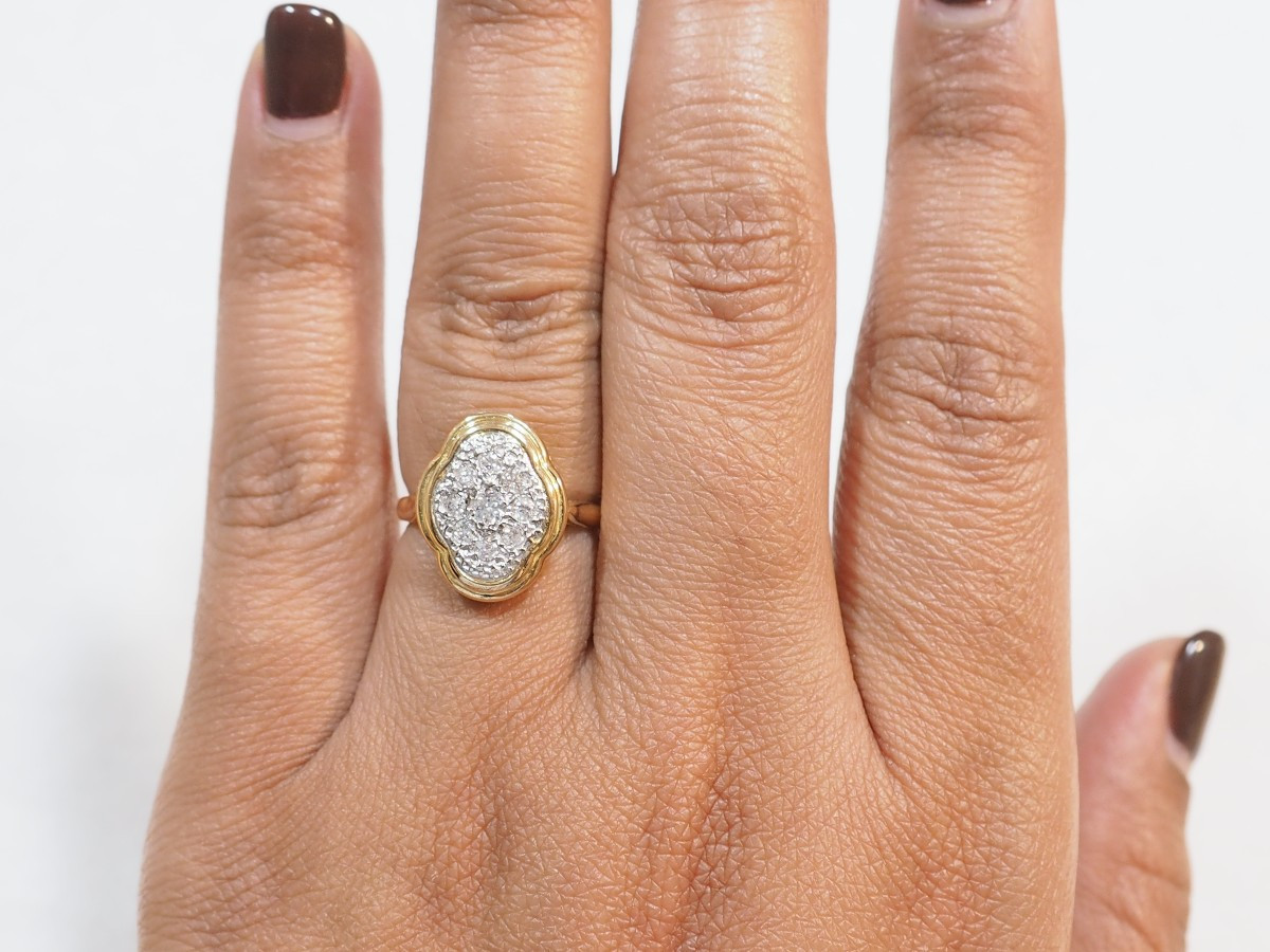 Bague vintage en or jaune et diamants-photo-4