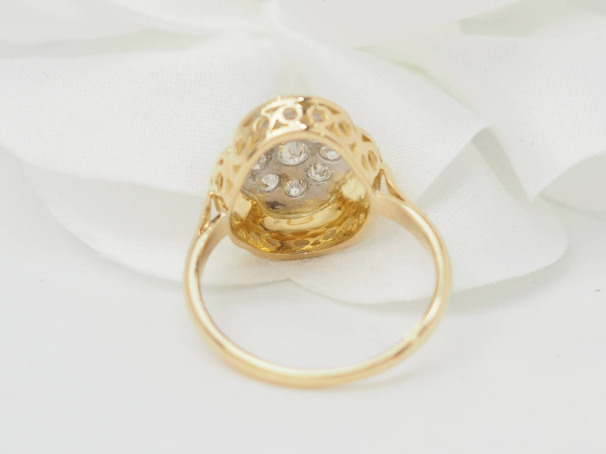Bague vintage en or jaune et diamants-photo-2