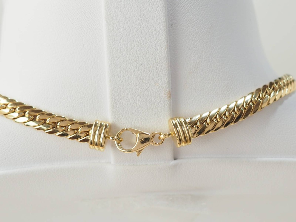 English Mesh Necklace In Yellow Gold-photo-3