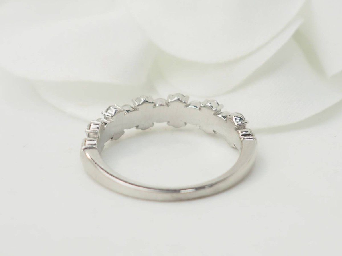Demi alliance en or blanc et diamants 1ct-photo-2