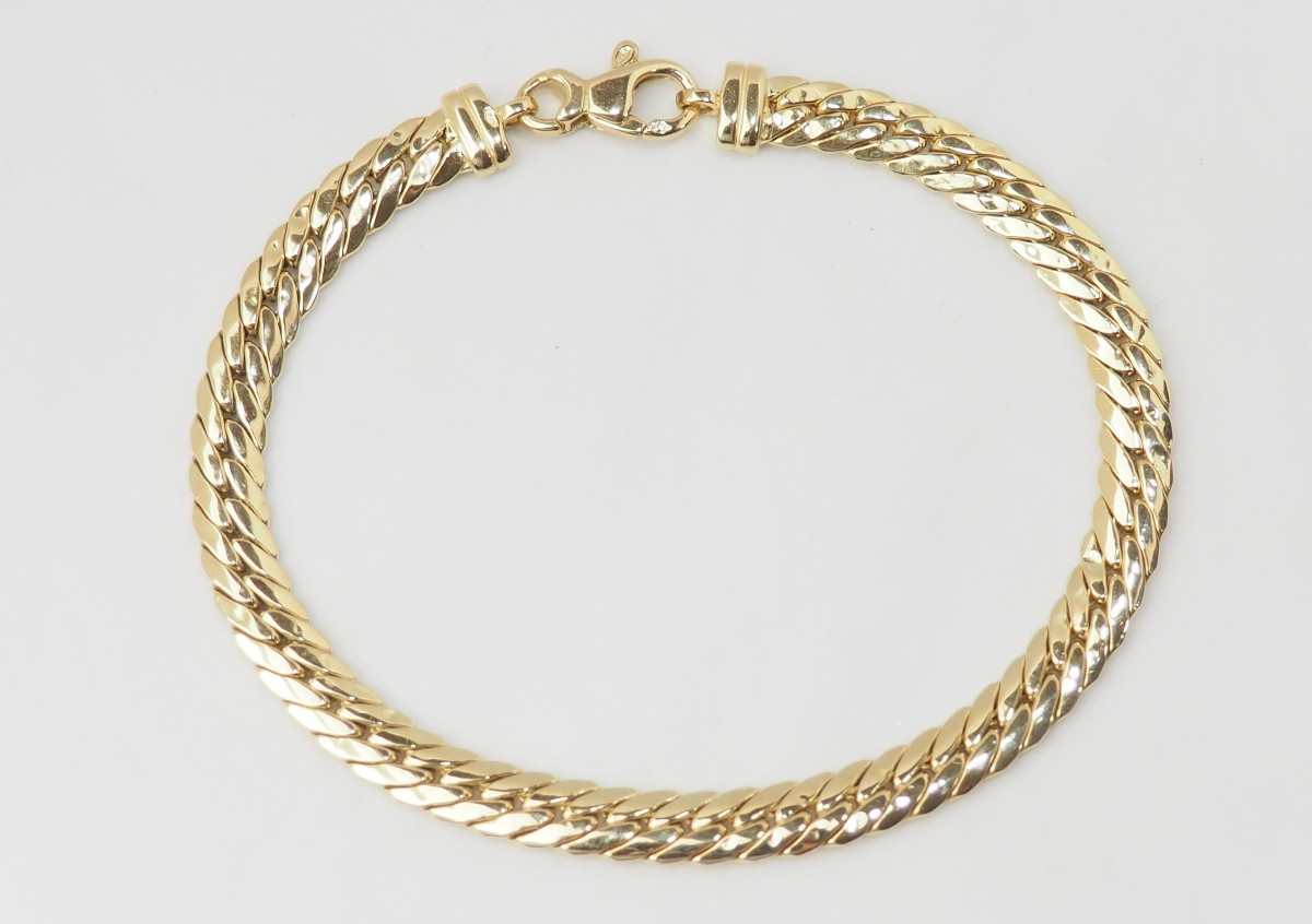 Vintage English Mesh Bracelet In Yellow Gold-photo-2