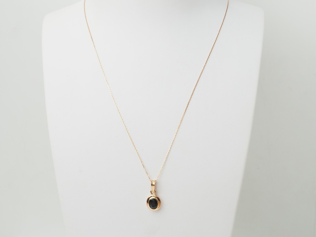 Rose Gold And Sapphire Pendant Necklace