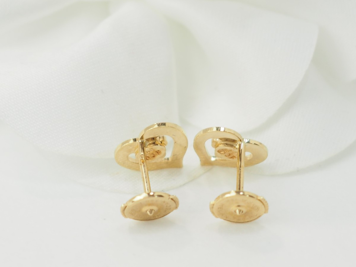 Boucles d'oreilles O.J Perrin Coeur en or jaune-photo-4