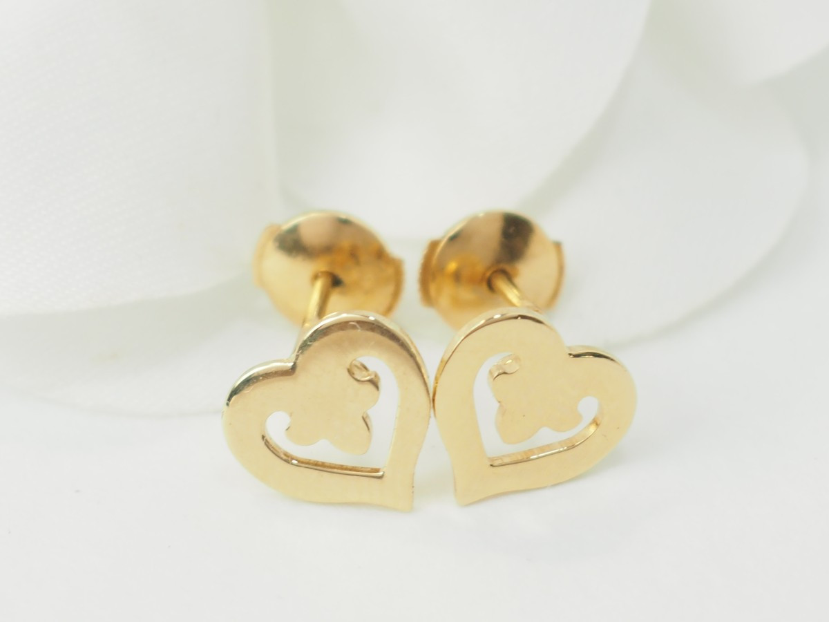 Boucles d'oreilles O.J Perrin Coeur en or jaune